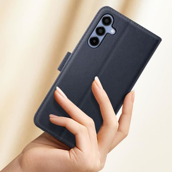 Kotelo Samsung Galaxy A15:lle - AVIZAR - Lompakon läppä ja videotuki - Midnight Blue Blå