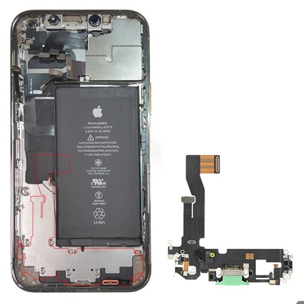 Apple iPhone 12 ja 12 Pro Lightning -latausliitin - vihreä