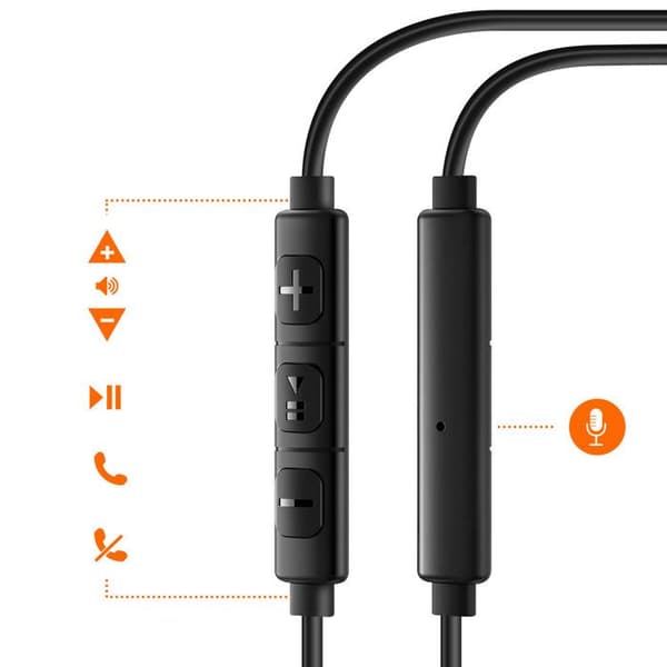 In-Ear Høretelefoner USB-C - LINQ - Sort - Indbygget Mikrofon - Multifunktionelle Kontroller - Holdbart Kabel Sort
