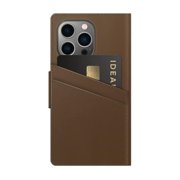 Lyxigt Folio iPhone 13 Pro Fodral - IDEAL OF SWEDEN - Brun - Mjukt läder - Korthållare kastanj