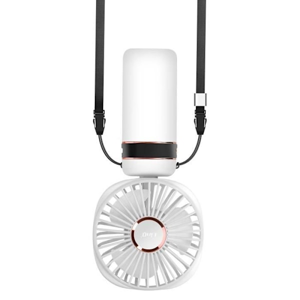 Mini bærbar blæser Justerbar 90° LED-skærm Rundt design LinQ Hvid Vit