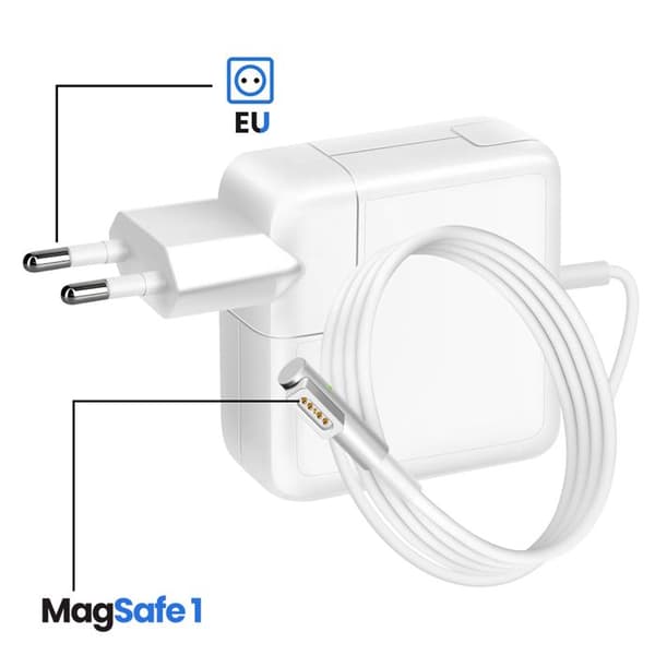 Lader til MacBook 13" A1237 / A1304 2008-2009 MagSafe 1 - 45W Hvid Vit