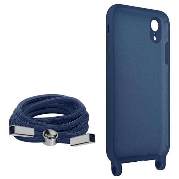 Coque - Apple - iPhone XR - Semi-rigid - Nylon strop - 80cm blå Blå