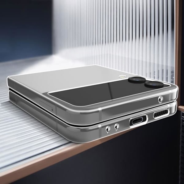 Fodral till Galaxy Z Flip 4 Silikon Anti-gulning Samsung Clear Transparent Svart Transparent
