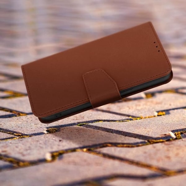 AVIZAR premium læder iPhone 14 cover - Kortholder, video support funktion - Brun kastanj