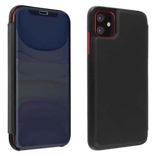 iPhone 11 Etui - AVIZAR - Hårdt - Transparent låg - Spejl - Ultra tynd Svart