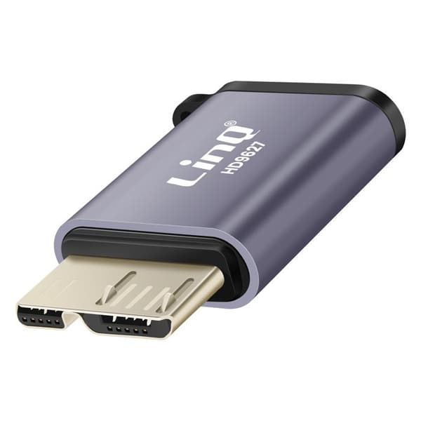 USB C hun til Micro B 3.2 han Adapter, 10Gbps Overførsel, LinQ Grå