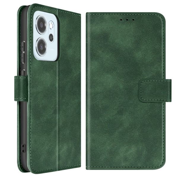 Plånboksfodral - AVIZAR - Oppo Reno 14 - Grangrön - Magnetisk lucka - Stödfunktion Grön