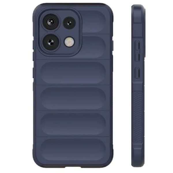 Cover til Oppo Reno 16F / 16 FS med 3D-relief og skridsikker greb i natblå Blå
