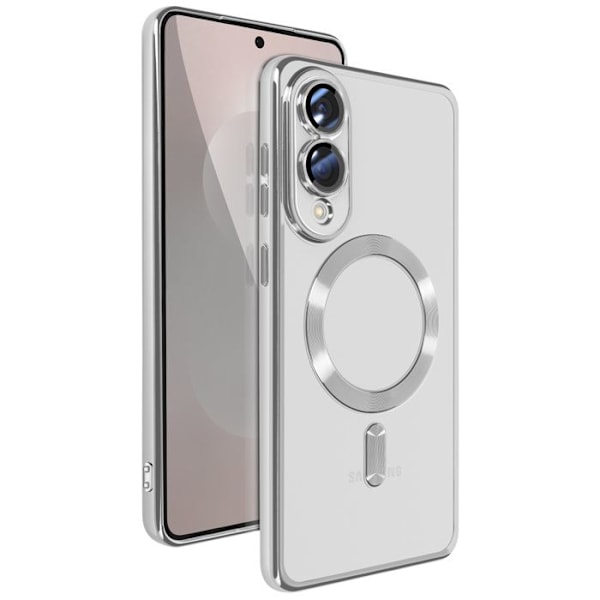 Coque MagSafe для Samsung Galaxy S25 Edge Силиконовый Контур Хромированный Серебро Grå