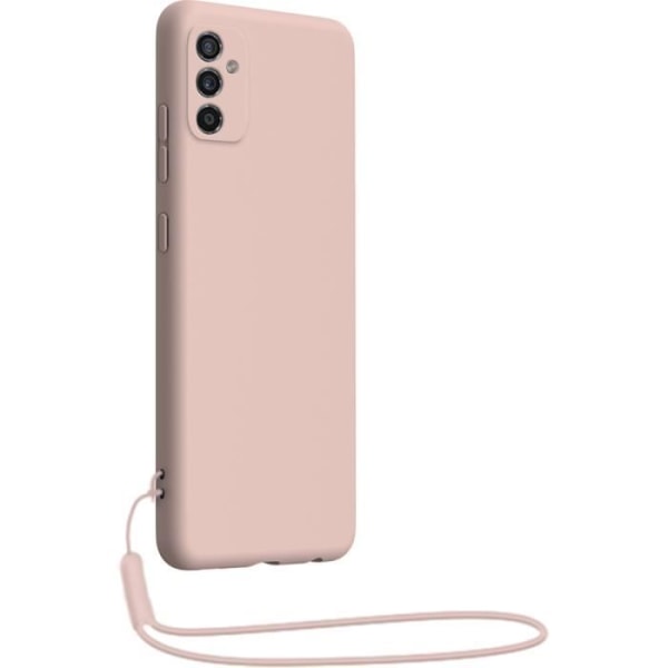 Samsung G M52 5G Silikonfodral + matchande handledsrem Nude rosa Bigben