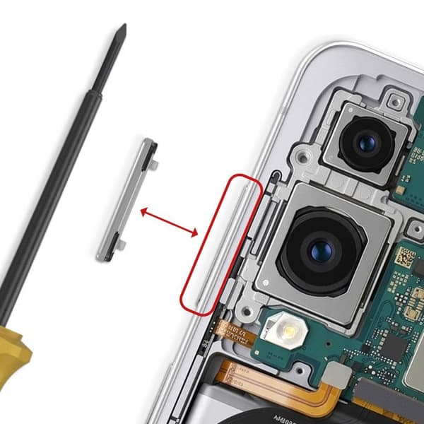 Ersättningsvolymknapp för Galaxy S25 Edge Service Pack Samsung Silver Grå