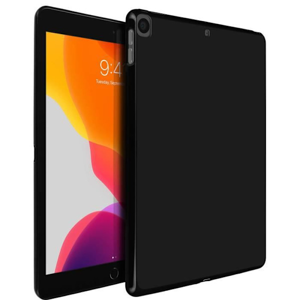 Coque iPad 2019 10.2 - ADVARSEL - Silikone Gel Fleksibel - Ultra Tynd - Modstandsdygtig - Sort Svart
