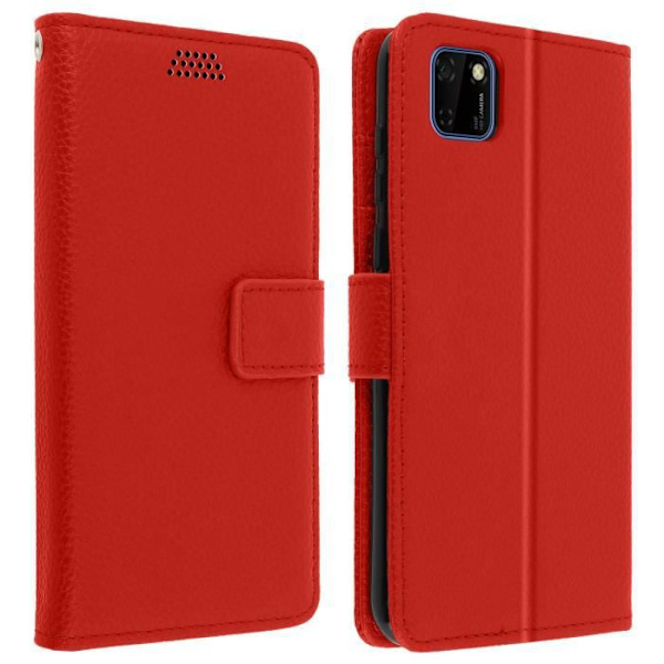 Housse Folio - AVIZAR - Huawei Y5p - Silikoni geeli - Punainen - Video Tuki Röd