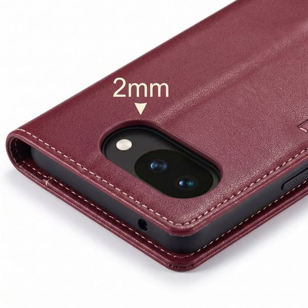 Plånboksfodral för Google Pixel 10a Anti-RFID med Ställ CaseMe Bordeaux Röd