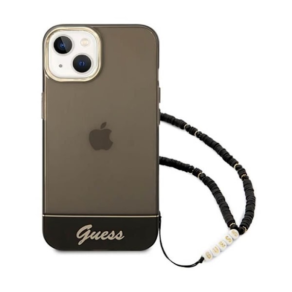 Guess Translucent Pearl Strap - kotelo iPhone 14:lle (musta) - 3666339064167