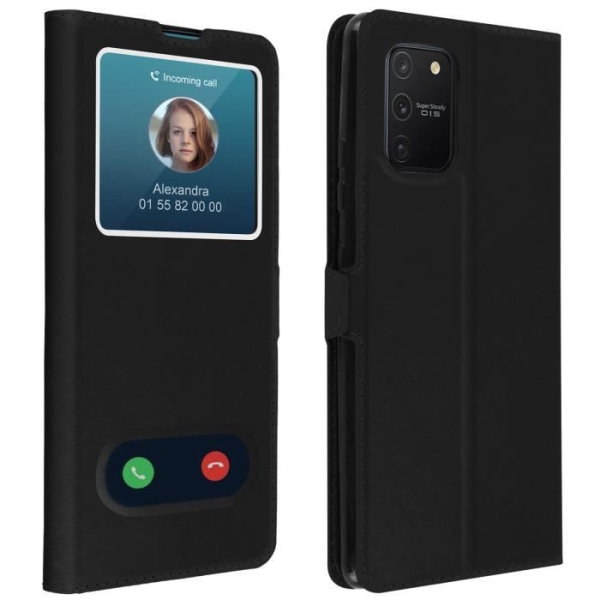 Hus - Samsung - Galaxy S10 Lite - Fuldt Etui - Dobbelt Vindu - Videostøtte Sort Svart