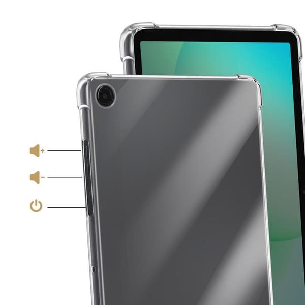 Cover til Galaxy Tab A11 Plus Collection Flexair med Forstærkede Hjørner Tech Protect Transparent Vit