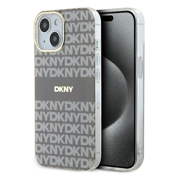 IPhone 15-fodral - DKNY IML DKNY IML Mono & Stripe MagSafe (DKHMP15SHRHSEE) - Beige