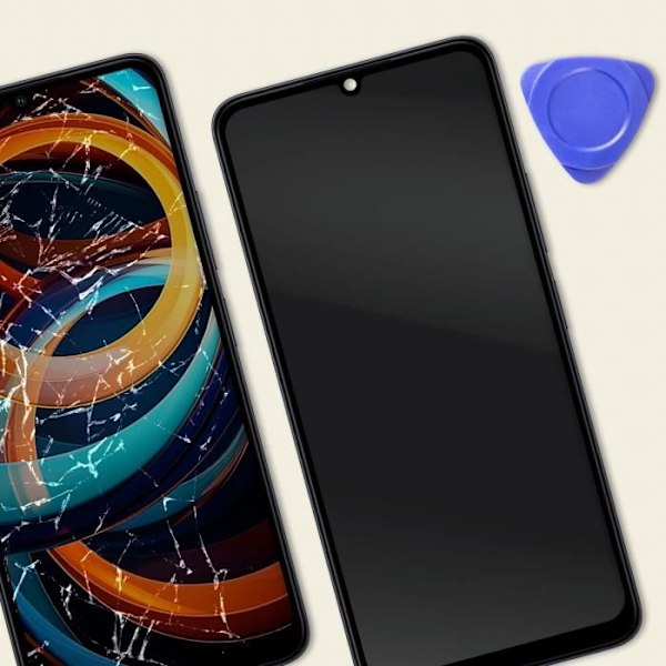 Komplett LCD-skärm för Xiaomi Redmi A3 - RELIFE - Svart - Pekskärm - Förmonterad ram - Härdat glas Svart