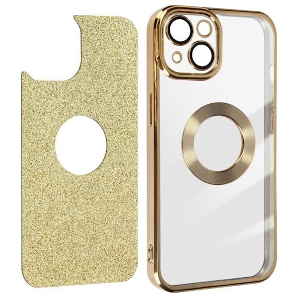 Coque iPhone 13 Paillette Guld AVIZAR - Protecam Spark - Kromkant - Fin og let - Silikone gel - Gul Guld