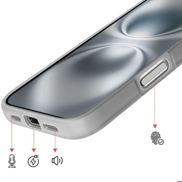 MagSafe-cover til iPhone 16 Bi-materiale Beskyttelse Hårdt Bagcover Grå Grå
