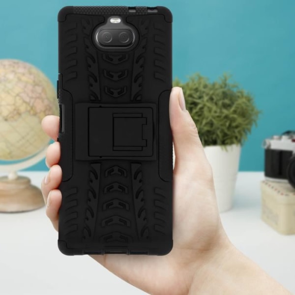 Coque - Sony - Xperia 10 - Hybrid Beskyttelse - Video Støtte - Sort Svart