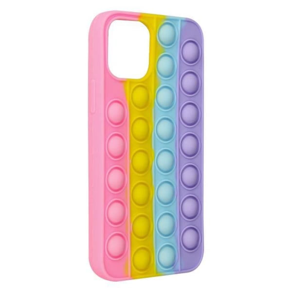 iPhone 12 ja 12 Pro Anti-Stress Bubble pop Fidget Toy Case - Monivärinen musta AVIZAR