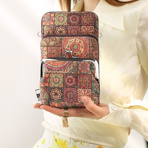Etui - AVIZAR - Trippel Ficka - Mandala Motiv - Flerfärgad - Ekologiskt ansvarig Flerfärgad