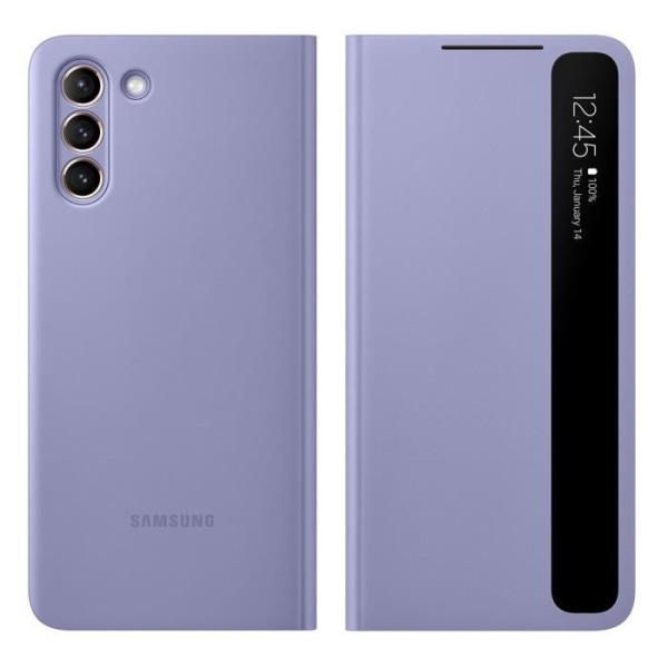 Etui - Samsung - Galaxy S21 Plus - Berøringsvindue - Antibakteriel Beskyttelse - Hårdt Cover Lila