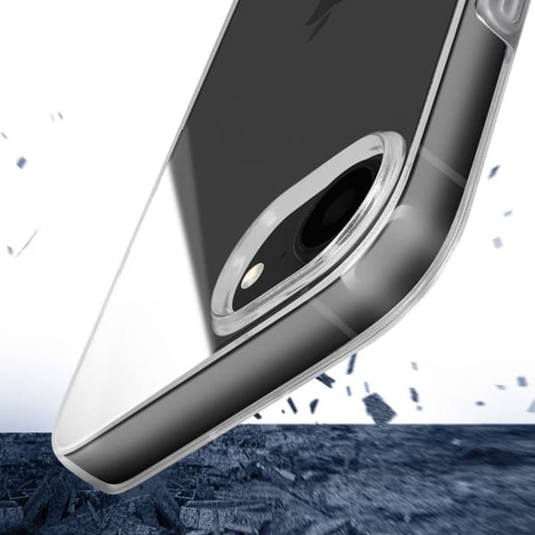Heltäckande skal för iPhone 17, 360° skydd i transparent silikon Vit