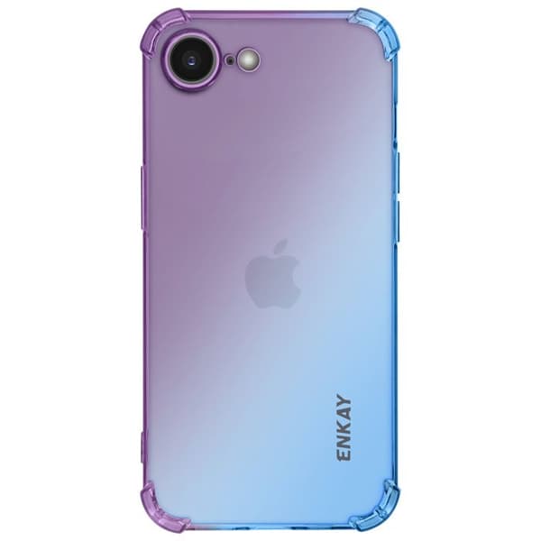 Skyddstranslucent för iPhone 17, Silikon Bumper-fodral med gradient Enkay Blå Blå