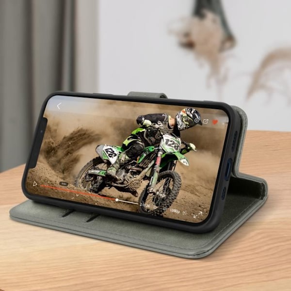 Apple iPhone 12 Pro Max skyddsfodral med korthållare Stödfunktion Grå Grå Grå