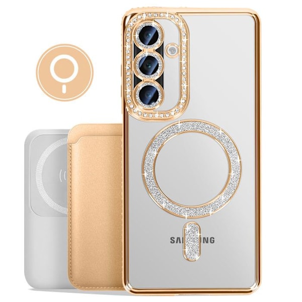 Coque Diamant pour Samsung Galaxy A26 MagSafe Contour Strass Dorée Gul
