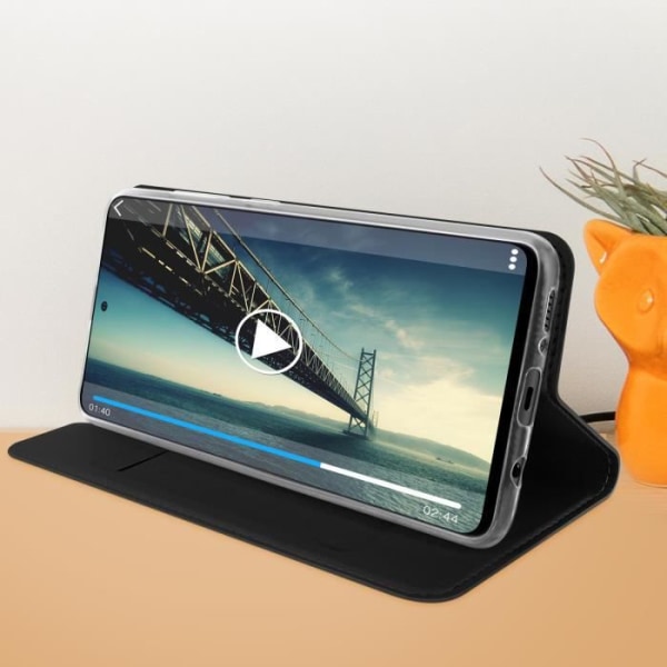 Hölster för Samsung Galaxy A51 - DUX DUCIS - Folio-fodral - Ekoskinn - Videostöd - Svart Svart