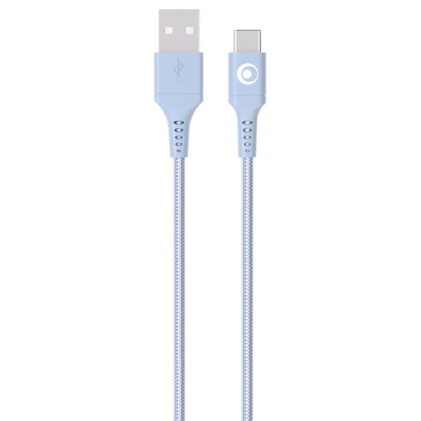 USB-A til USB-C kabel - BigBen - 1,2m - FastCharge 15W - 3A - Nylon Vævet Blå