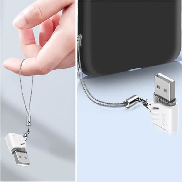 OTG USB-C adapter - XO - Hun til Han - Opladning - Dataoverførsel - Hvid