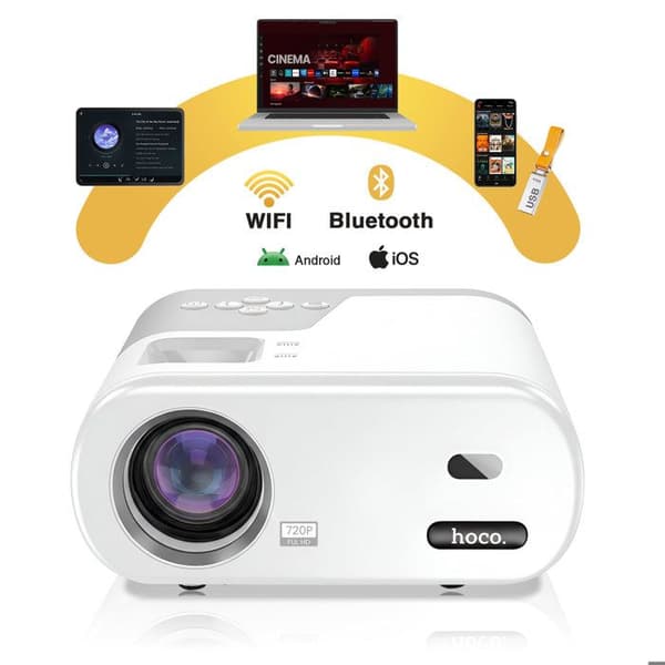 Projektori - HOKO - Android - 720p HD - WiFi 5GHz - Bluetooth
