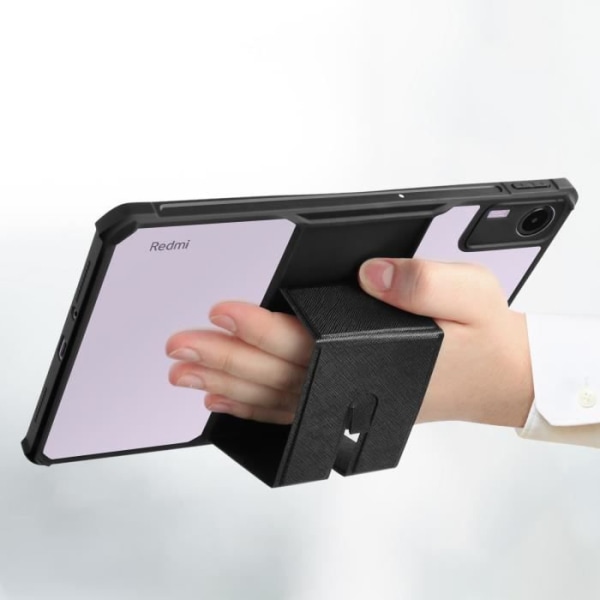 Coque til Xiaomi Redmi Pad SE - AVIZAR - Semi-stiv - Justerbar kickstand - Sort - Stødabsorberende Svart