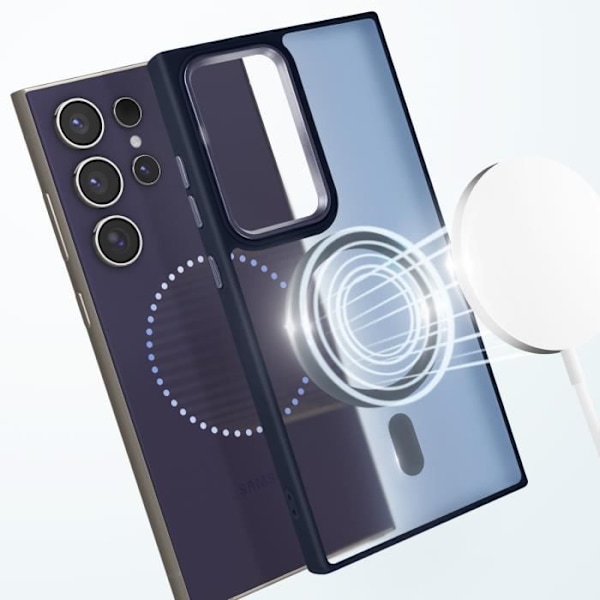 MagSafe-kuori Samsung Galaxy S24 Ultra Mattapintainen takakansi Sininen reuna Blå