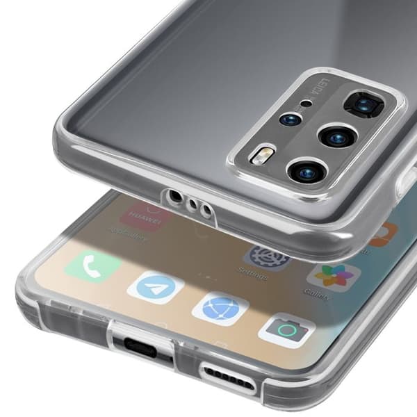 Helt cover - AVIZAR - Huawei P40 Pro - Hård bagside - Blød front - Hvid Vit