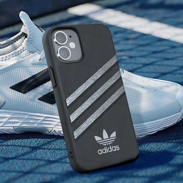 Kotelo iPhone 12 Mini Raised Edges 3 Stripes Adidas Blackille