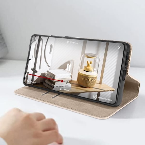 Fodral för Xiaomi Redmi Note 13 4G-korthållare Support Video Gold Gul