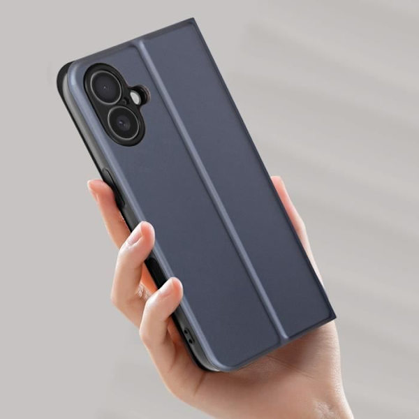 Fodral till iPhone 16 Plus - AVIZAR - Soft touch - Korthållare - Videostöd - Night Blue Blå