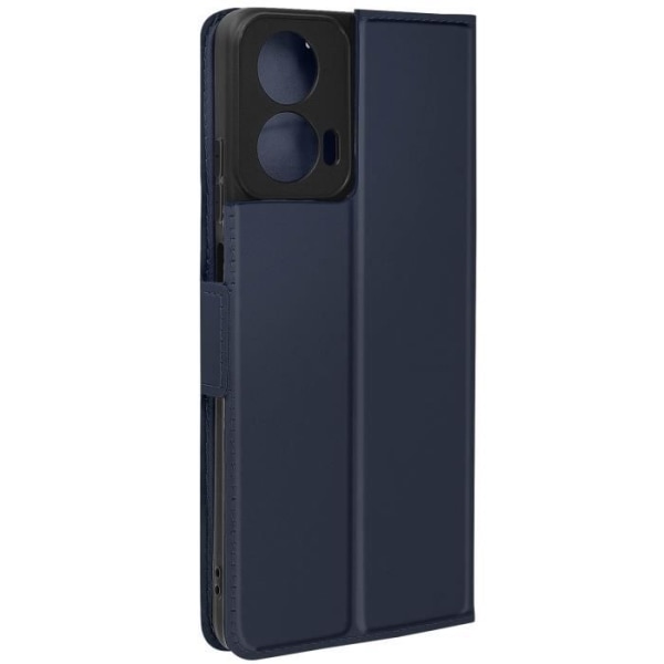 AVIZAR Taske til Motorola Moto G24 og G04 - Slankt midnatsblåt design - Kortholder og videounderstøttelse Blå