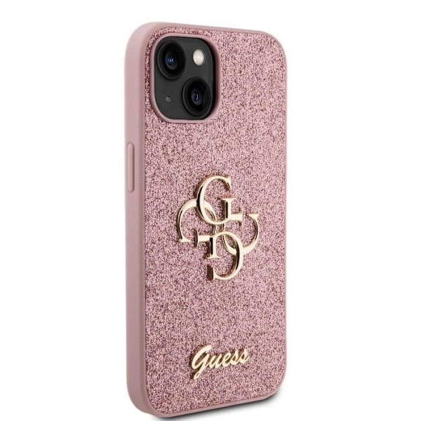 "iPhone 13 Glitter-kuori metallilogolla Guess Rose" Rosa