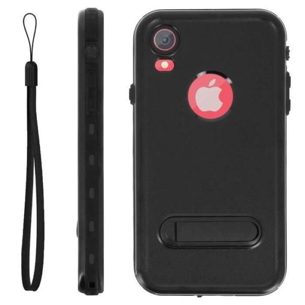 Apple iPhone XR Bi-material Vattentätt fodral 2m Video Support Redpepper Black