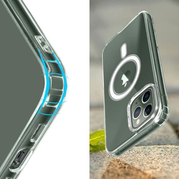 MagSafe-skal - AVIZAR - iPhone 11 Pro - Transparent - Flexibelt - Magnetring Transparent