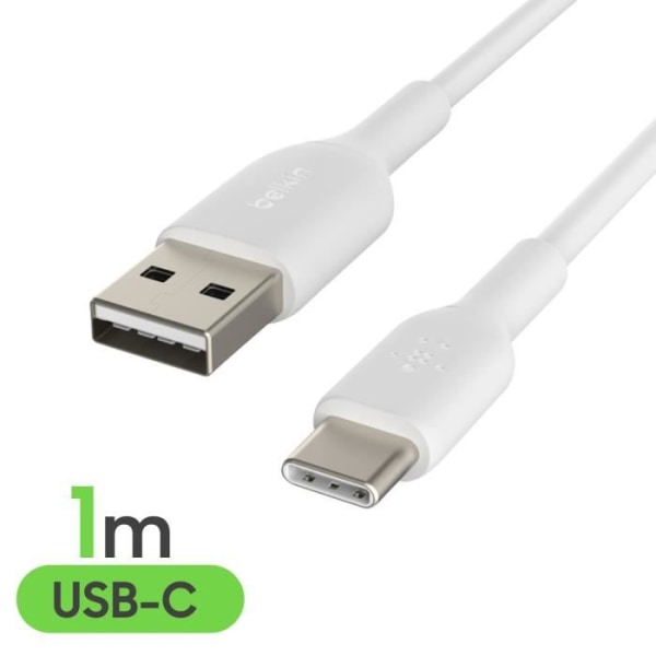 Belkin Boost Charge 24W dobbelt USB-netoplader med 1m USB-C-kabel hvid