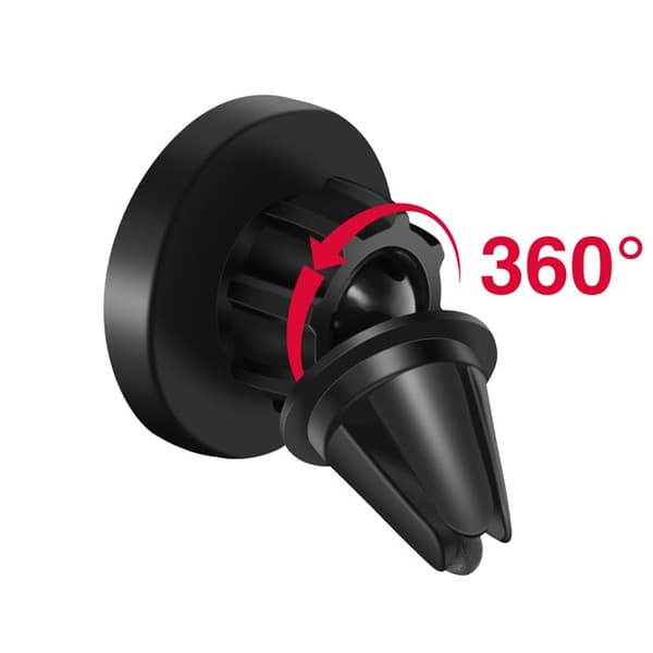 Bilholder - MAXLIFE - Magnetisk - Sort - 360° rotation - Hurtig installation Svart